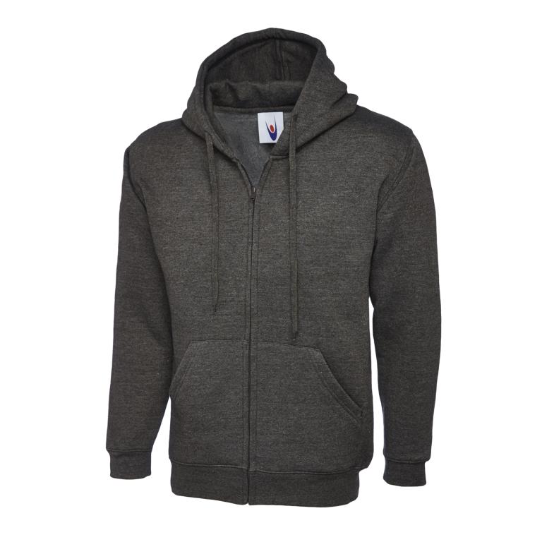 Adults Classic Full Zip Hooded Sweatshirt Charcoal