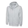 Adults Classic Full Zip Hooded Sweatshirt Heather Grey