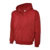 Adults Classic Full Zip Hooded Sweatshirt Red