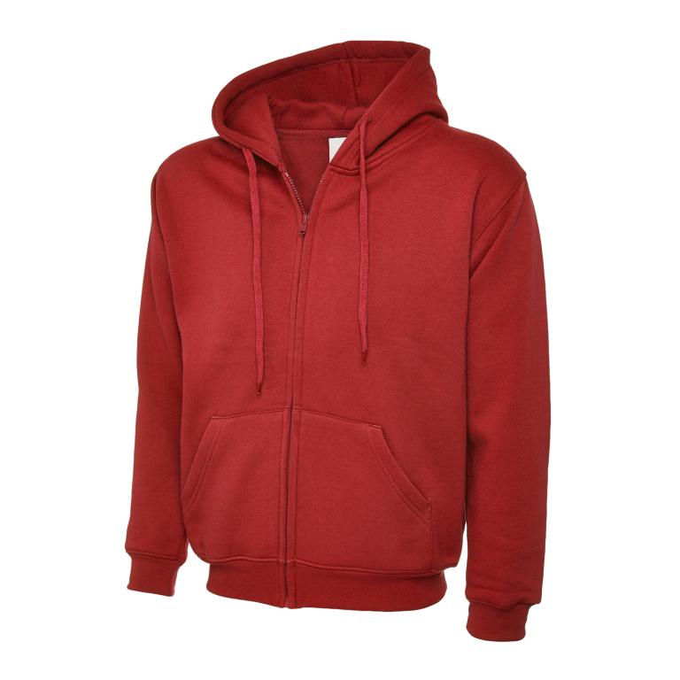 Adults Classic Full Zip Hooded Sweatshirt Red