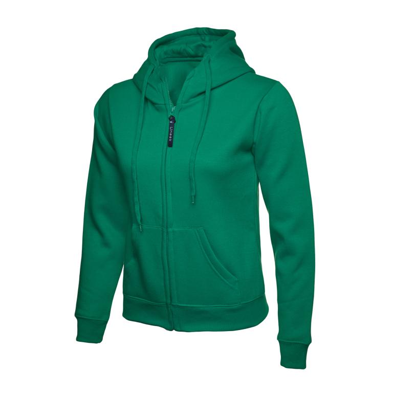 Ladies Classic Full Zip Hooded Sweatshirt Kelly Green