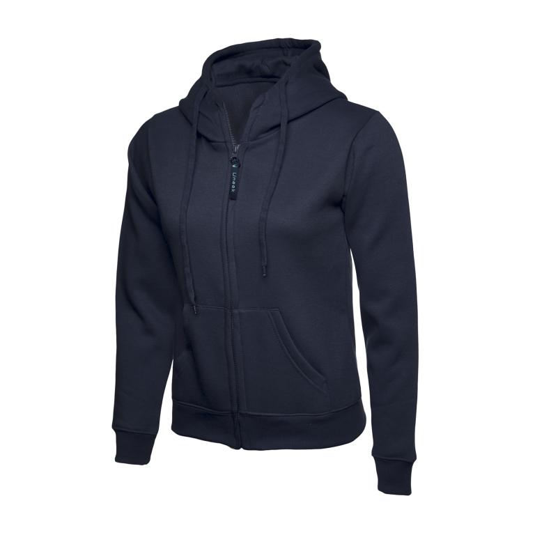 Ladies Classic Full Zip Hooded Sweatshirt Navy