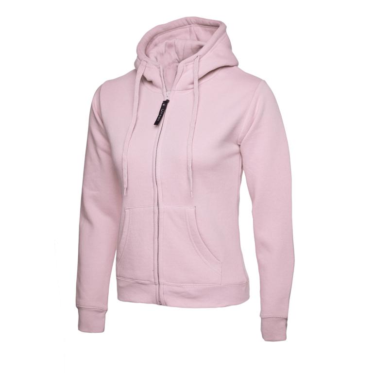 Ladies Classic Full Zip Hooded Sweatshirt Pink