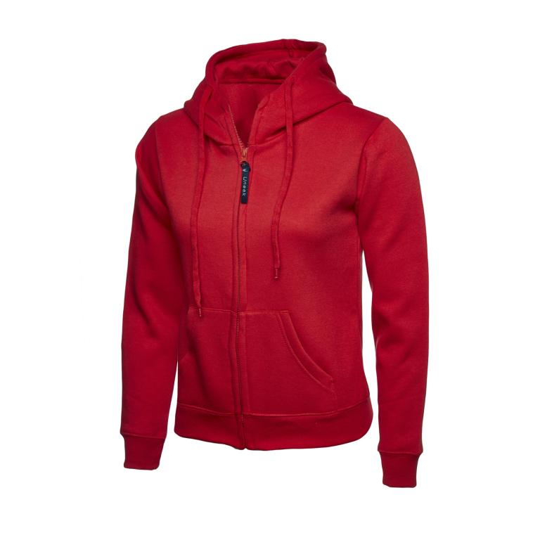 Ladies Classic Full Zip Hooded Sweatshirt Red