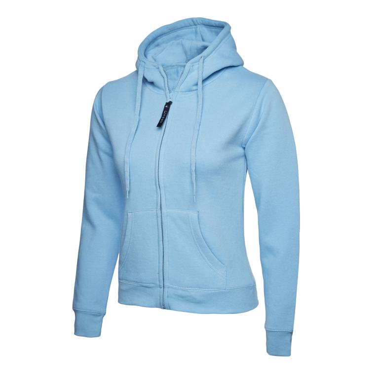 Ladies Classic Full Zip Hooded Sweatshirt Sky