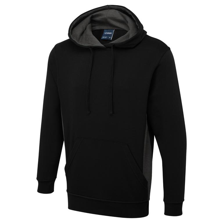 Two Tone Hooded Sweatshirt Black/Charcoal