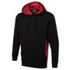 Two Tone Hooded Sweatshirt Black/Red