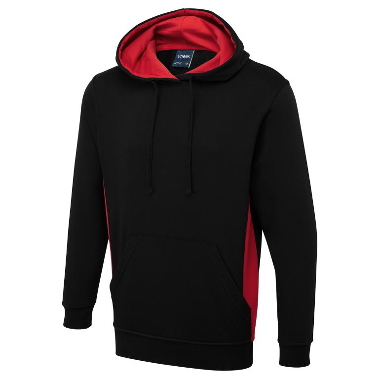 Two Tone Hooded Sweatshirt Black/Red