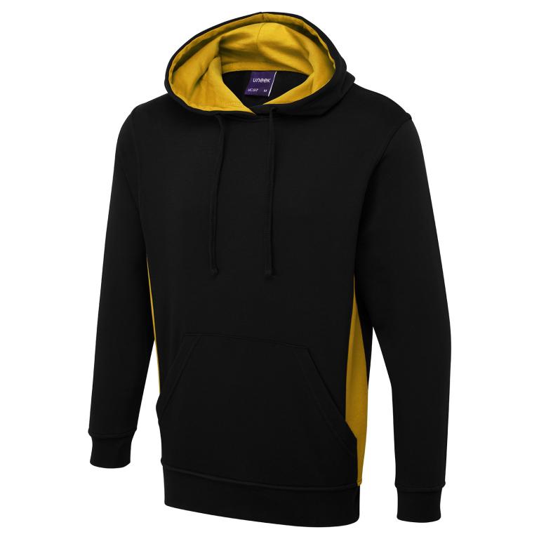 Two Tone Hooded Sweatshirt Black/Yellow