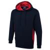Two Tone Hooded Sweatshirt Navy/Red