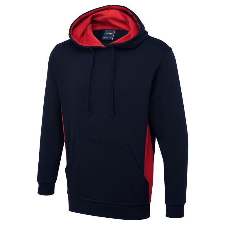 Two Tone Hooded Sweatshirt Navy/Red