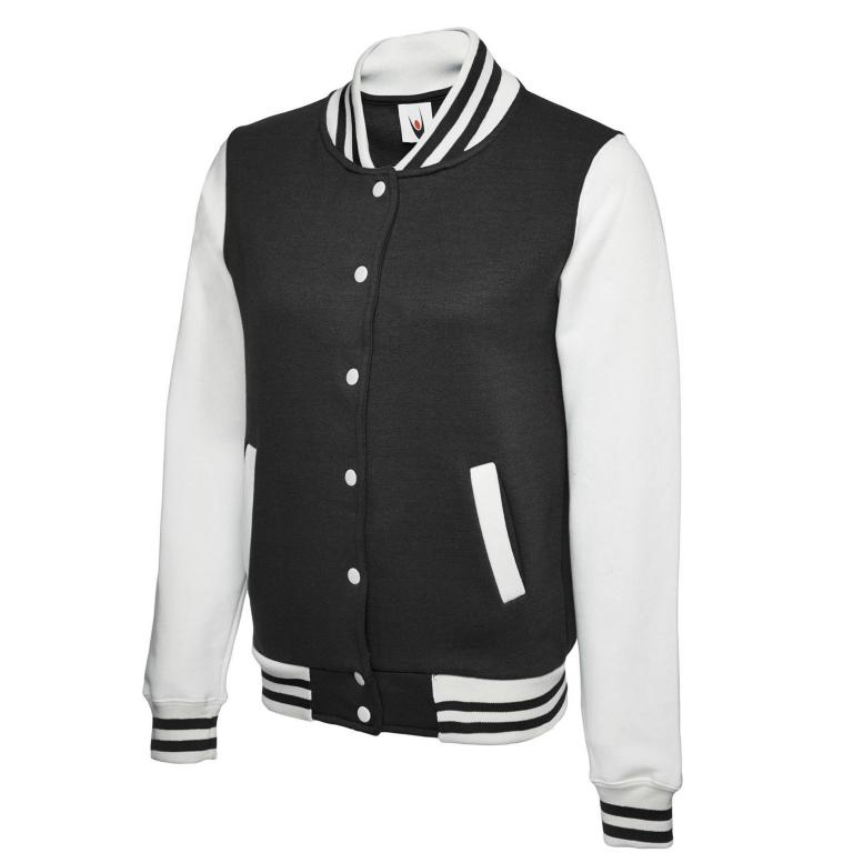 Ladies Varsity Jacket Black/White