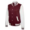 Ladies Varsity Jacket Maroon/White