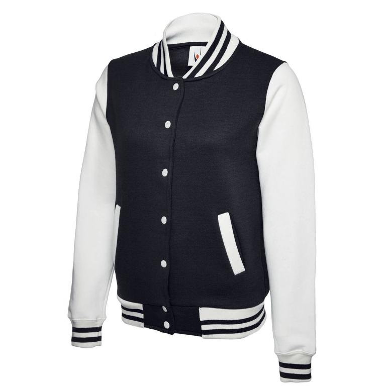 Ladies Varsity Jacket Navy/White