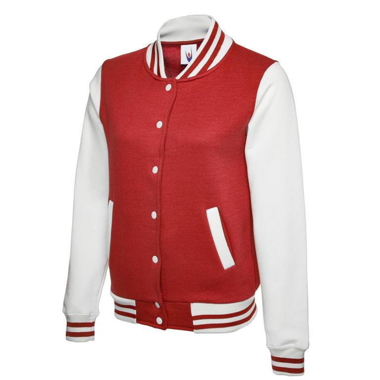 Ladies Varsity Jacket Red/White