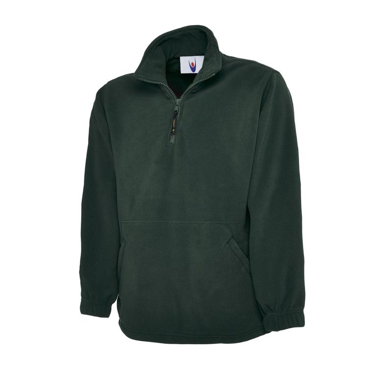 Premium 1/4 Zip Micro Fleece Jacket Bottle Green