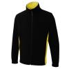 Two Tone Full Zip Fleece Jacket Black/Yellow
