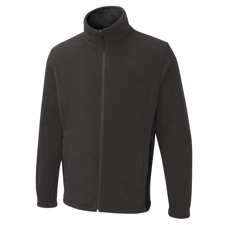 Two Tone Full Zip Fleece Jacket Charcoal/Black