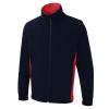 Two Tone Full Zip Fleece Jacket Navy/Red