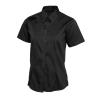 Ladies Pinpoint Oxford Half Sleeve Shirt Black