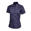 Ladies Pinpoint Oxford Half Sleeve Shirt Navy