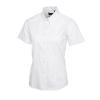 Ladies Pinpoint Oxford Half Sleeve Shirt White