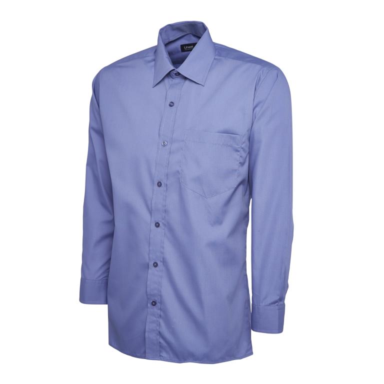 Mens Poplin Full Sleeve Shirt Mid Blue