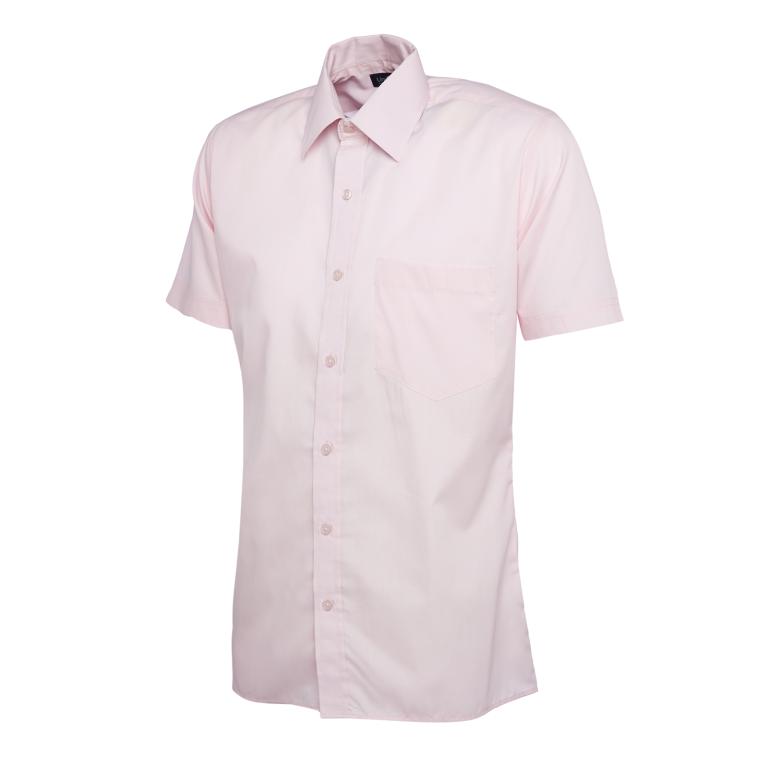 Mens Poplin Half Sleeve Shirt Pink