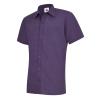 Mens Poplin Half Sleeve Shirt Purple