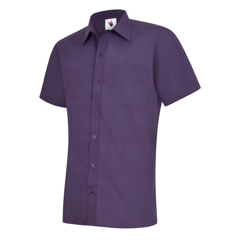 Mens Poplin Half Sleeve Shirt Purple