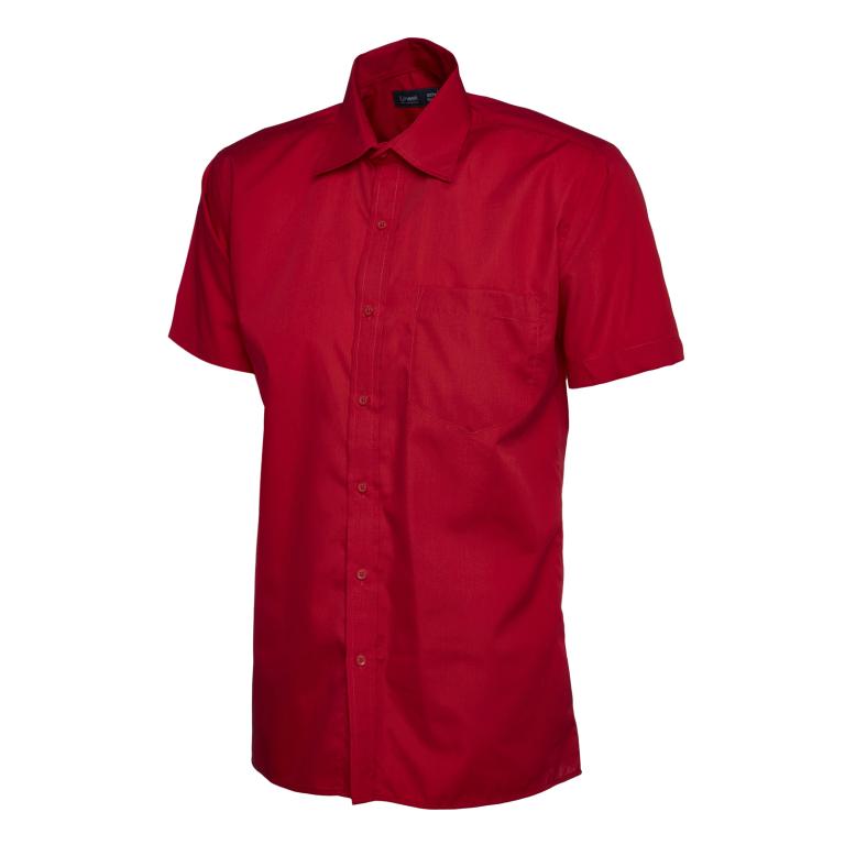 Mens Poplin Half Sleeve Shirt Red