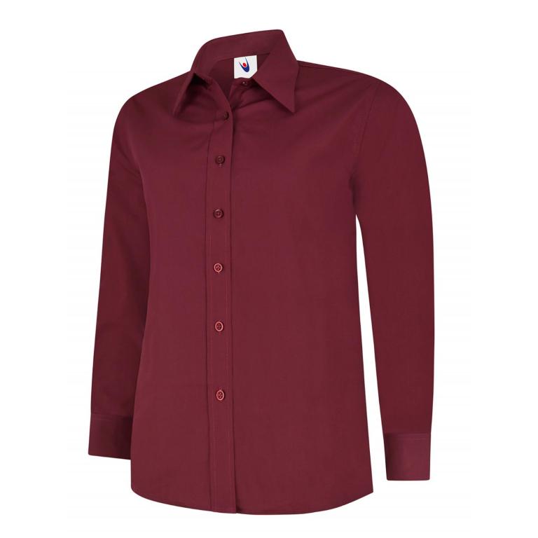 Ladies Poplin Full Sleeve Shirt Burgundy