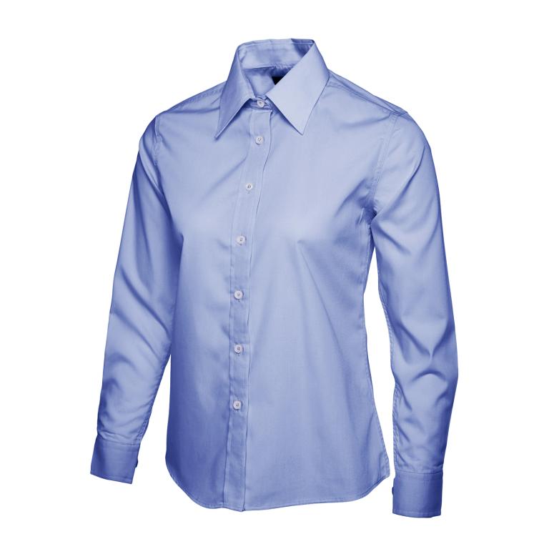 Ladies Poplin Full Sleeve Shirt Mid Blue