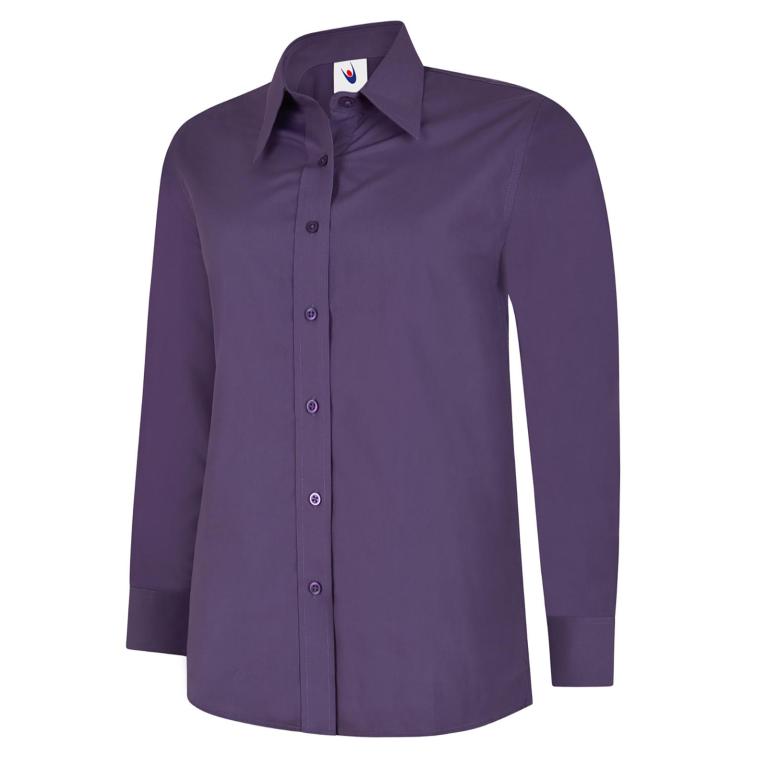 Ladies Poplin Full Sleeve Shirt Purple