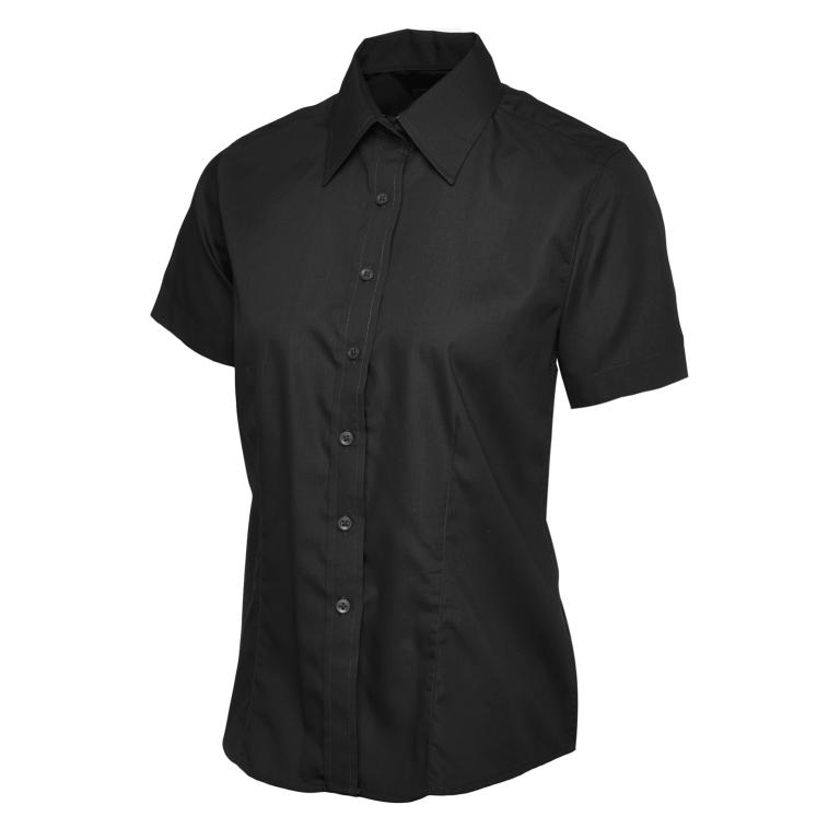 Ladies Poplin Half Sleeve Shirt Black