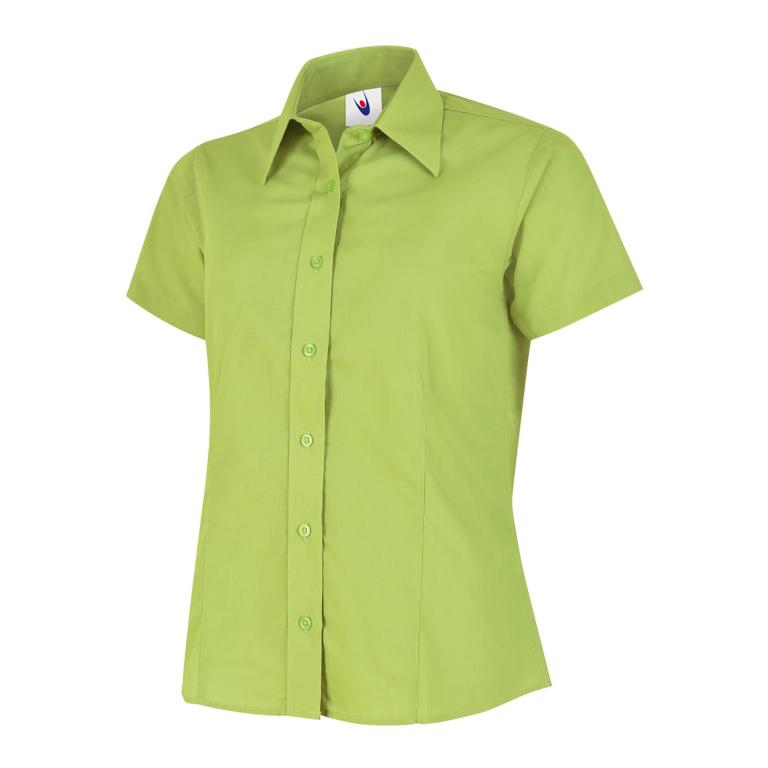 Ladies Poplin Half Sleeve Shirt Lime