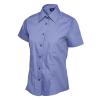 Ladies Poplin Half Sleeve Shirt Mid Blue