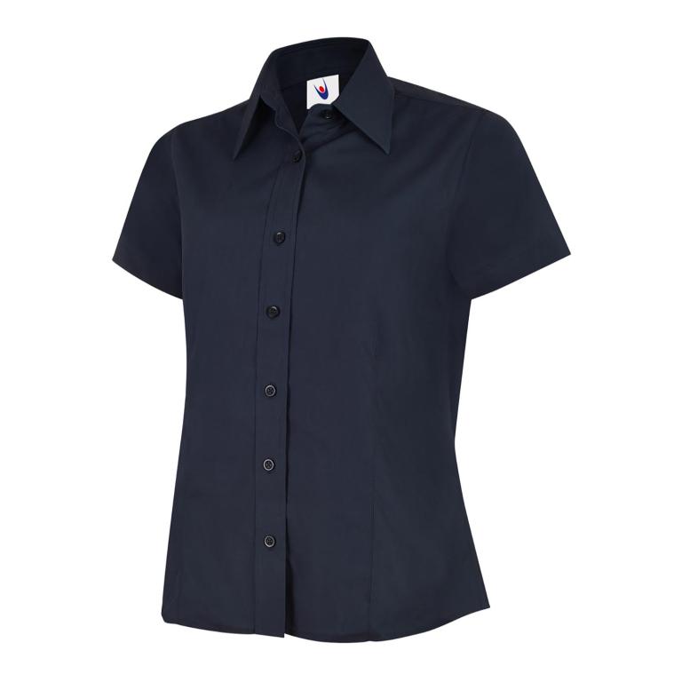 Ladies Poplin Half Sleeve Shirt Navy