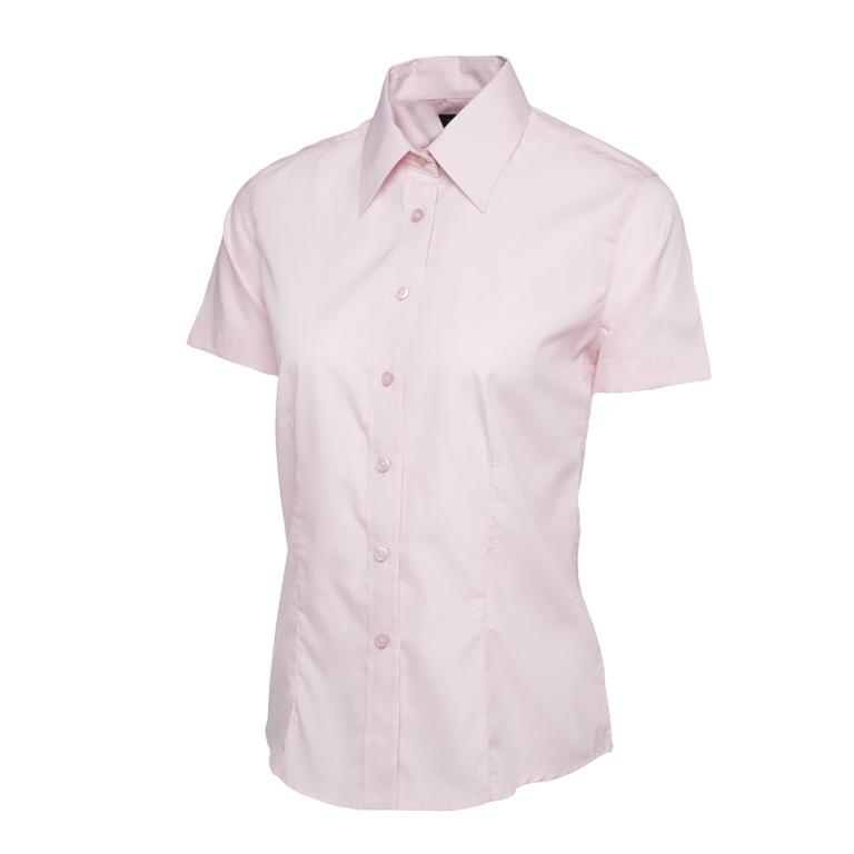 Ladies Poplin Half Sleeve Shirt Pink