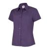 Ladies Poplin Half Sleeve Shirt Purple
