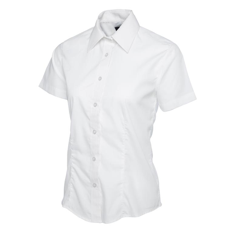 Ladies Poplin Half Sleeve Shirt White