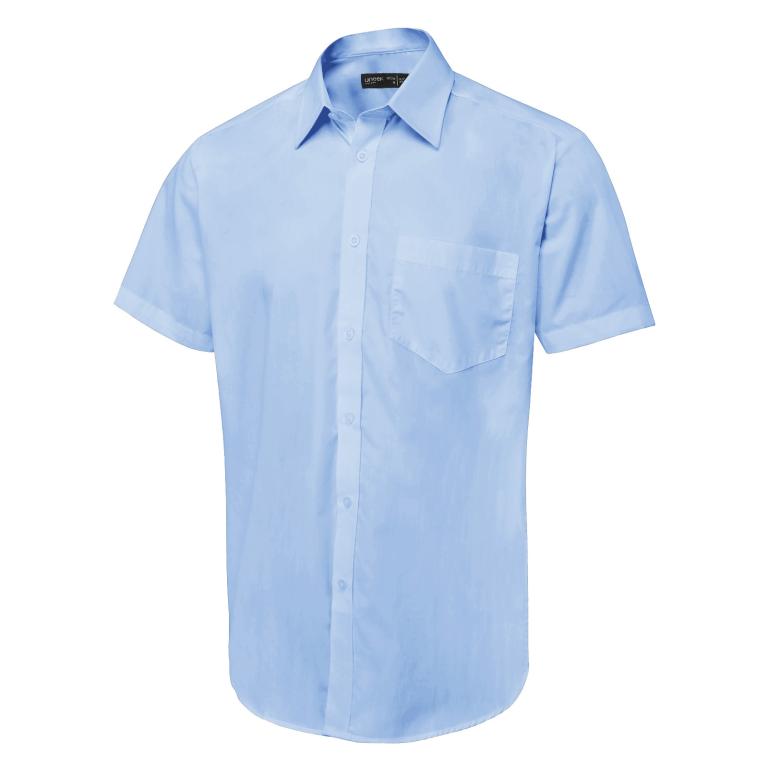 Men's Short Sleeve Poplin Shirt Light Blue