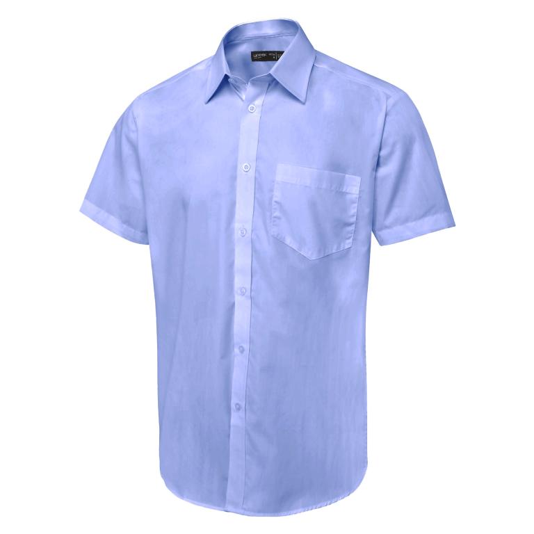 Men's Short Sleeve Poplin Shirt Mid Blue