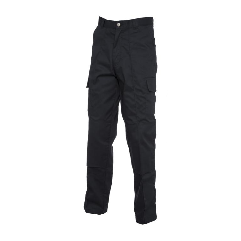 Cargo Trouser with Knee Pad Pockets Long Black