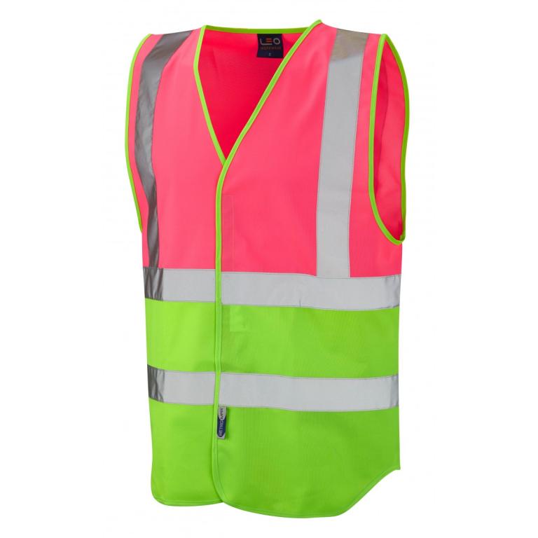 Pilton Coloured Reflective Waistcoat Pink/Lime