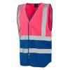 Pilton Coloured Reflective Waistcoat Pink/Royal