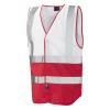 Pilton Coloured Reflective Waistcoat White/Std Red