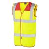 Bradworthy ISO 20471 Cl 2 Coloured Yoke Waistcoat Std Red/Yellow