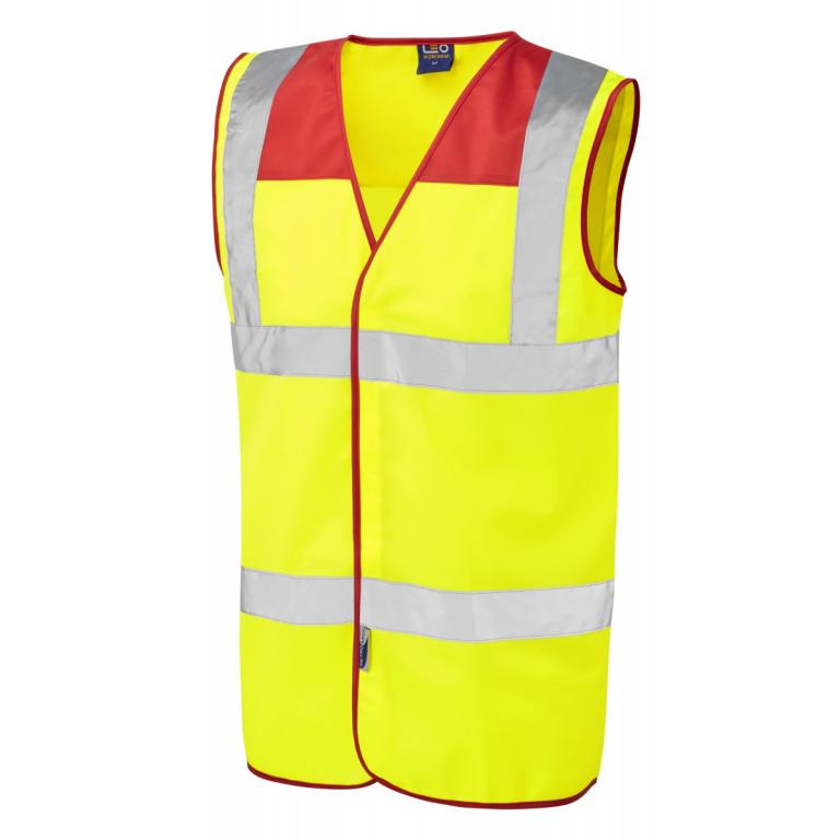 Bradworthy ISO 20471 Cl 2 Coloured Yoke Waistcoat Std Red/Yellow