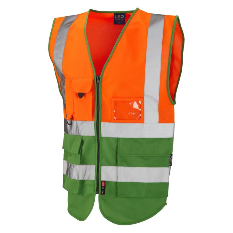 Lynton ISO 20471 Cl 1 Superior Waistcoat Orange/Green